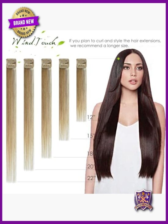 20Inch 75g Clip In Hair Extensions Real Human Hair 9A Grade 7PCS Straight